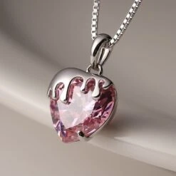 Pink Crystal Heart Necklace -EgrilDoll Fashion Outlet Store pink crystal heart necklace 338