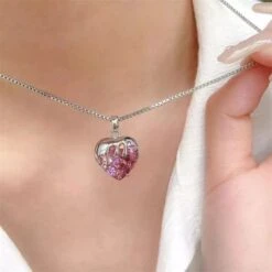 Pink Crystal Heart Necklace -EgrilDoll Fashion Outlet Store pink crystal heart necklace 699