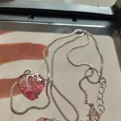 Pink Crystal Heart Necklace -EgrilDoll Fashion Outlet Store pink crystal heart necklace 823