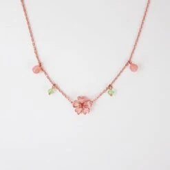 Pink Flower Necklace -EgrilDoll Fashion Outlet Store pink flower necklace 393