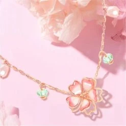 Pink Flower Necklace -EgrilDoll Fashion Outlet Store pink flower necklace 970