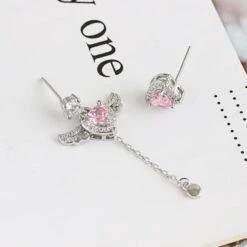 Pink Heart Wings Earrings -EgrilDoll Fashion Outlet Store pink heart wings earrings 141
