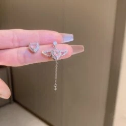 Pink Heart Wings Earrings -EgrilDoll Fashion Outlet Store pink heart wings earrings 195