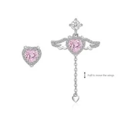 Pink Heart Wings Earrings -EgrilDoll Fashion Outlet Store pink heart wings earrings 880