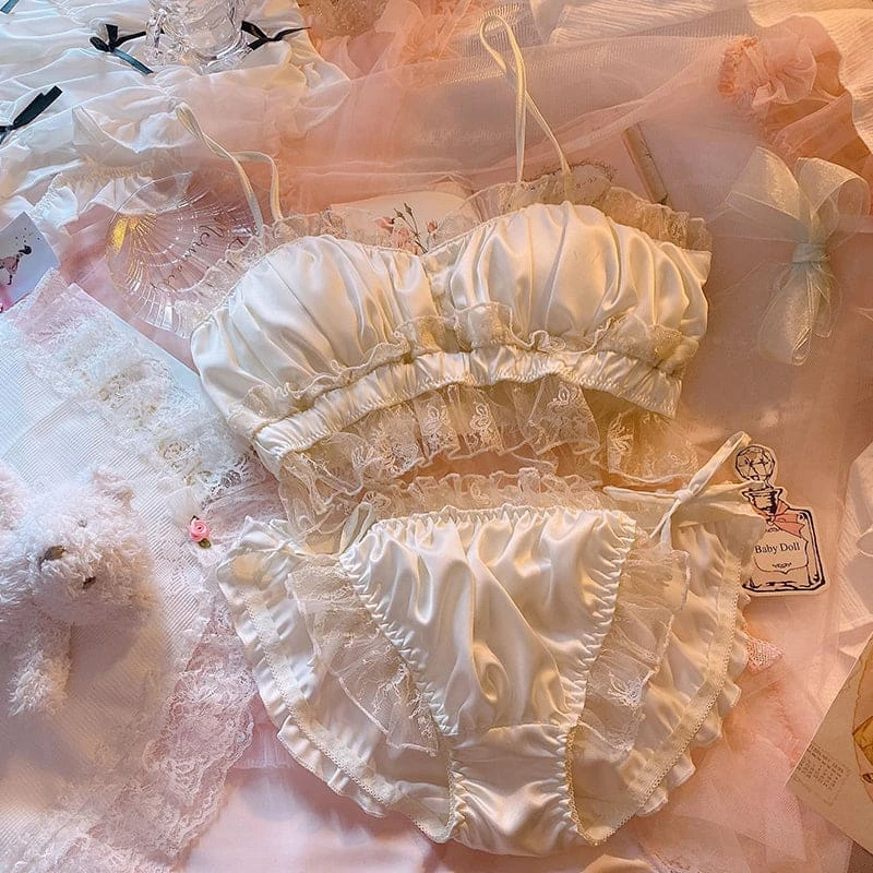 Pink White Cute Lace Comfy Lingerie Set ON91 5 Pink White Cute Lace Comfy Lingerie Set ON91 - Image 5