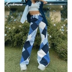 Plaid Wide Leg High Waist Cargo Pants -EgrilDoll Fashion Outlet Store plaid wide leg high waist cargo pants 795