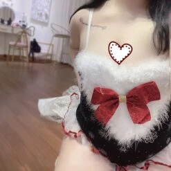 Plus Size Christmas Cute Bow Black Santa Lingerie SS2252 -EgrilDoll Fashion Outlet Store plus size christmas cute bow black santa lingerie ss2252 695