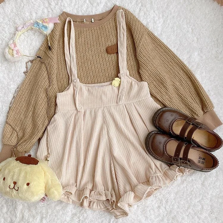 Popular Corduroy Ruffles Kawaii Leisure Rompers EG15788 7 Popular Corduroy Ruffles Kawaii Leisure Rompers EG15788 - Image 7