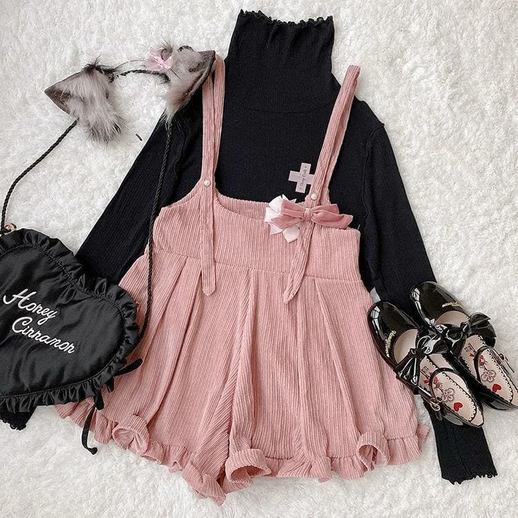 Popular Corduroy Ruffles Kawaii Leisure Rompers EG15788 6 Popular Corduroy Ruffles Kawaii Leisure Rompers EG15788 - Image 6