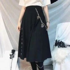 Preppy Style Punk Gothic Girls Harajuku Black Pleated Skirts EG0585 -EgrilDoll Fashion Outlet Store preppy style punk gothic girls harajuku black pleated skirts eg0585 627