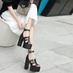 Punk Casual Straps High Heels Sandal EE0905 -EgrilDoll Fashion Outlet Store punk casual straps high heels sandal ee0905 boots 343