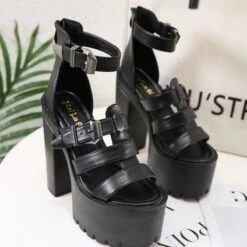Punk Casual Straps High Heels Sandal EE0905