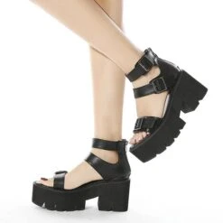 Punk Casual Style Thick Bottom Sandals EE0882 -EgrilDoll Fashion Outlet Store punk casual style thick bottom sandals ee0882 shoes 324