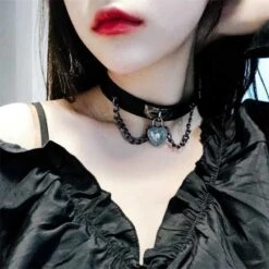 Punk Cool Metal Love Heart-Shaped Lock Collar Leather Chain EG15847 -EgrilDoll Fashion Outlet Store punk cool metal love heart shaped lock collar leather chain eg15847 necklace 108