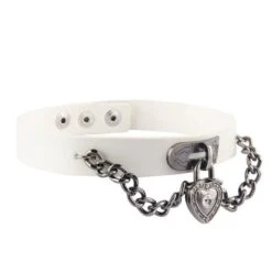 Punk Cool Metal Love Heart-Shaped Lock Collar Leather Chain EG15847 -EgrilDoll Fashion Outlet Store punk cool metal love heart shaped lock collar leather chain eg15847 white necklace 137