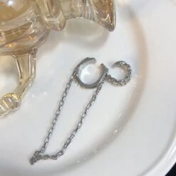 Punk Metal C-shaped Tassel Chain Ear Bone Clip Earrings EG304 -EgrilDoll Fashion Outlet Store punk metal c shaped tassel chain ear bone clip earrings eg304 earings 637