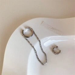 Punk Metal C-shaped Tassel Chain Ear Bone Clip Earrings EG304 -EgrilDoll Fashion Outlet Store punk metal c shaped tassel chain ear bone clip earrings eg304 earings 724