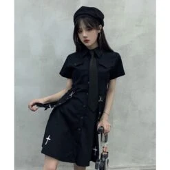Punk Style Belts Short Sleeve Cross Dress EE0901 -EgrilDoll Fashion Outlet Store punk style belts short sleeve cross dress ee0901 100