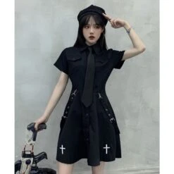 Punk Style Belts Short Sleeve Cross Dress EE0901 -EgrilDoll Fashion Outlet Store punk style belts short sleeve cross dress ee0901 854