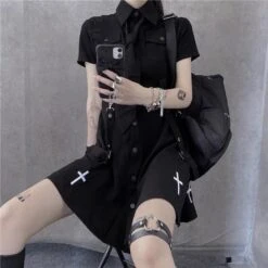 Punk Style Belts Short Sleeve Cross Dress EE0901 -EgrilDoll Fashion Outlet Store punk style belts short sleeve cross dress ee0901 867
