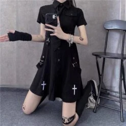Punk Style Belts Short Sleeve Cross Dress EE0901 -EgrilDoll Fashion Outlet Store punk style belts short sleeve cross dress ee0901 892