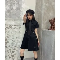 Punk Style Belts Short Sleeve Cross Dress EE0901 -EgrilDoll Fashion Outlet Store punk style belts short sleeve cross dress ee0901 923
