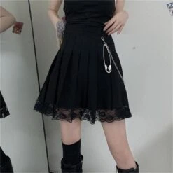 Punk Vintage Lace Black Skirt -EgrilDoll Fashion Outlet Store punk vintage lace black skirt 389