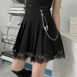 Punk Vintage Lace Black Skirt -EgrilDoll Fashion Outlet Store punk vintage lace black skirt 755