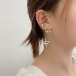 Punk Wing Love Heart Cupid's Arrow Drop Earrings EG289 -EgrilDoll Fashion Outlet Store punk wing love heart cupids arrow drop earrings eg289 earings 759