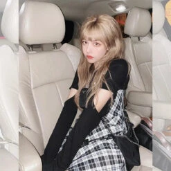 Pure Color Hollow Out Round Neck Short Sweatshirt EG0530 -EgrilDoll Fashion Outlet Store pure color hollow out round neck short sweatshirt eg0530 175