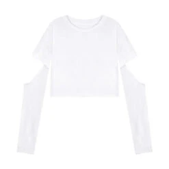 Pure Color Hollow Out Round Neck Short Sweatshirt EG0530 -EgrilDoll Fashion Outlet Store pure color hollow out round neck short sweatshirt eg0530 670