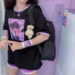 EgrilDoll Fashion Outlet Store -EgrilDoll Fashion Outlet Store purple love girl print t shirt eg15201 967