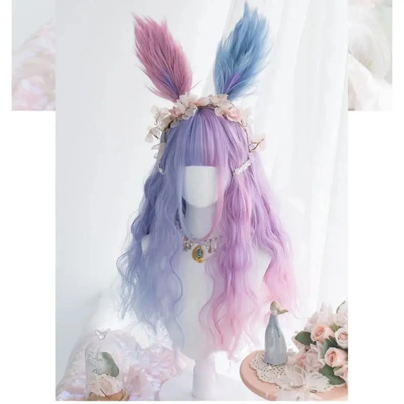 Purple-Pink Lolita Bunny Bonnie Long Curl Wig EG14556 3 Purple-Pink Lolita Bunny Bonnie Long Curl Wig EG14556 - Image 3