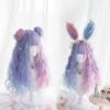 Purple-Pink Lolita Bunny Bonnie Long Curl Wig EG14556