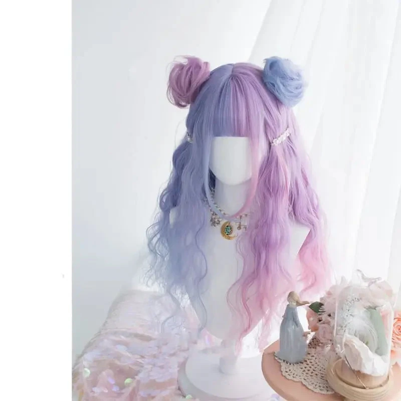 Purple-Pink Lolita Bunny Bonnie Long Curl Wig EG14556 2 Purple-Pink Lolita Bunny Bonnie Long Curl Wig EG14556 - Image 2