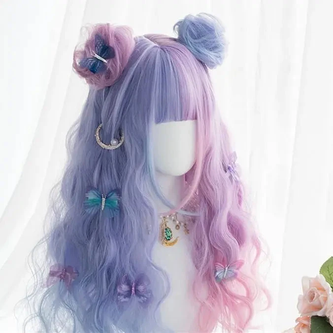 Purple-Pink Lolita Bunny Bonnie Long Curl Wig EG14556 5 Purple-Pink Lolita Bunny Bonnie Long Curl Wig EG14556 - Image 5