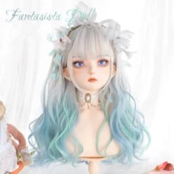 Purple/green Gradient Lolita Large Wave Long Curly Hair EG15182 -EgrilDoll Fashion Outlet Store purplegreen gradient lolita large wave long curly hair eg15182 wig 525