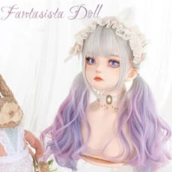 Purple/green Gradient Lolita Large Wave Long Curly Hair EG15182 -EgrilDoll Fashion Outlet Store purplegreen gradient lolita large wave long curly hair eg15182 wig 628