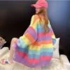 Rainbow Pastel Rainbow Sweater Coat SS1678