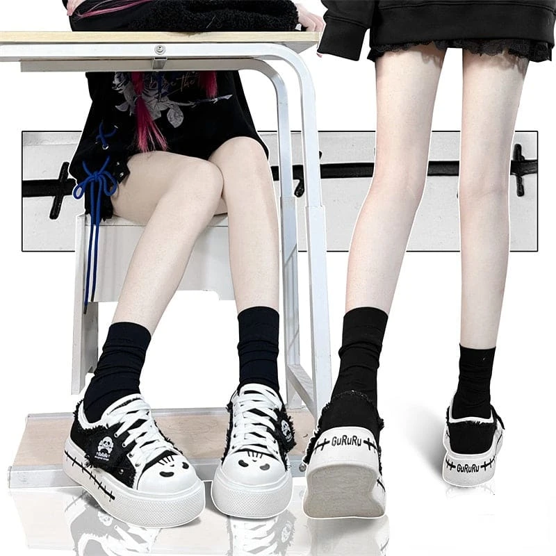 Raquel Emo Style Kawaii Skull Shoes ON295 2 Raquel Emo Style Kawaii Skull Shoes ON295 - Image 2