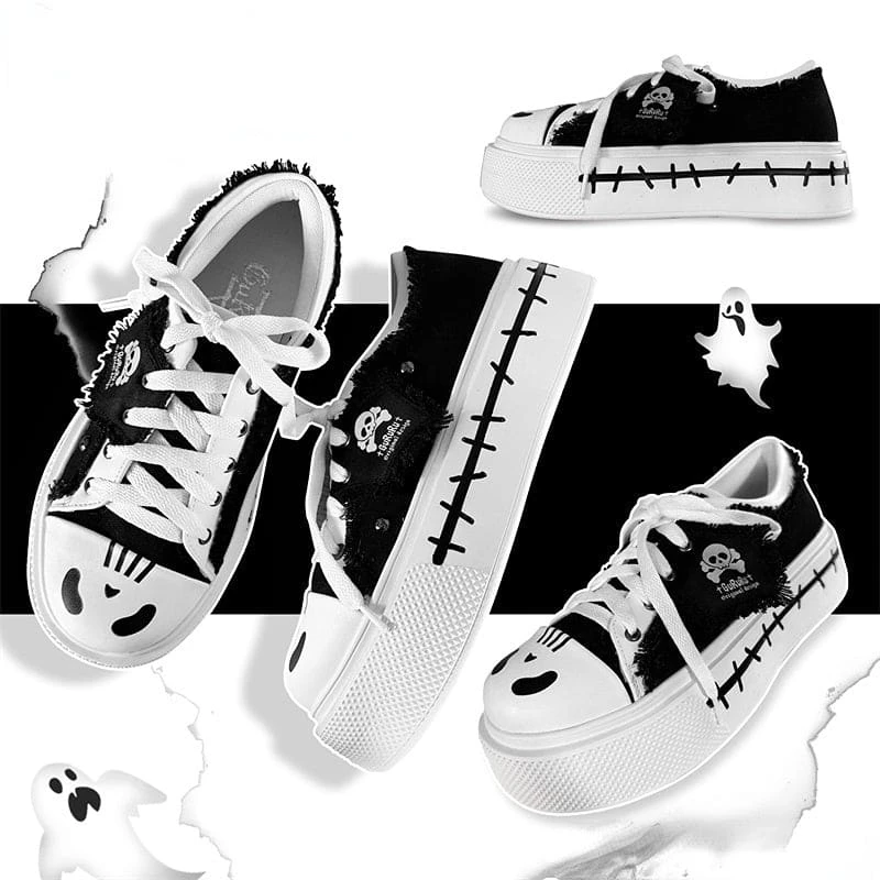 Raquel Emo Style Kawaii Skull Shoes ON295 1 Raquel Emo Style Kawaii Skull Shoes ON295