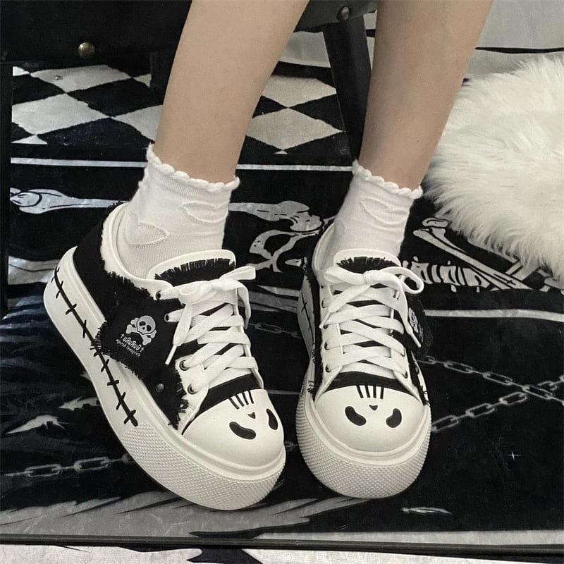 Raquel Emo Style Kawaii Skull Shoes ON295 8 Raquel Emo Style Kawaii Skull Shoes ON295 - Image 8