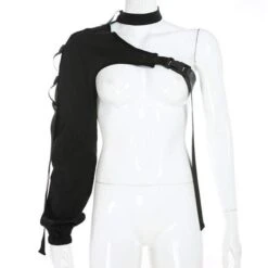 Reflective Patchwork Pullover One Shoulder Long Sleeve Crop Top EG16933 13 Reflective Patchwork Pullover One Shoulder Long Sleeve Crop Top EG16933 -EgrilDoll Fashion Outlet Store reflective patchwork pullover one shoulder long sleeve crop top eg16933 397