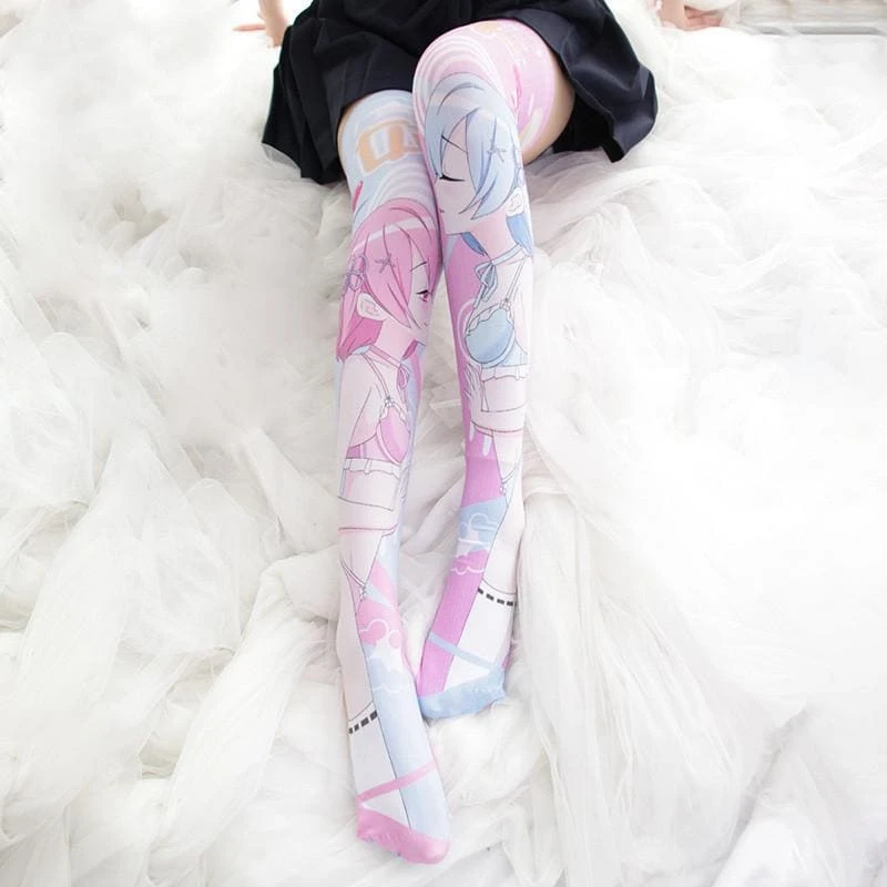 Rem And Ram Printed Lacquered Socks EE0796 3 Rem And Ram Printed Lacquered Socks EE0796 - Image 3