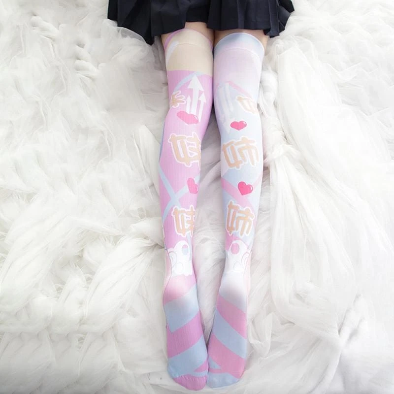 Rem And Ram Printed Lacquered Socks EE0796 2 Rem And Ram Printed Lacquered Socks EE0796 - Image 2