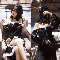 [Reservation] Queen's Whisper Elegant Vintage Cheongsam Dress SP18756 -EgrilDoll Fashion Outlet Store reservation queens whisper elegant vintage cheongsam dress sp18756 black only xs 196