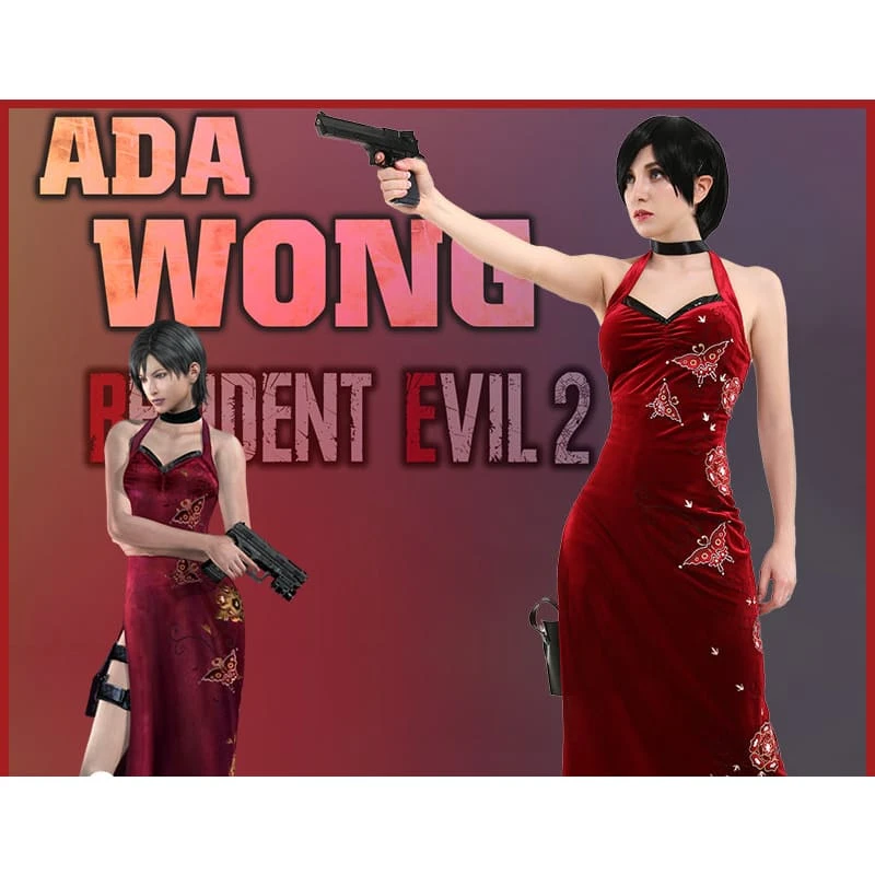 Resident Evil 4 Ada Wong Costume Wig ON222 1 Resident Evil 4 Ada Wong Costume Wig ON222