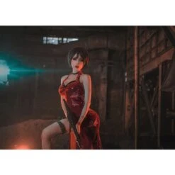 Resident Evil 4 Ada Wong Golden Butterfly Red Dress Cosplay Costume ON204 -EgrilDoll Fashion Outlet Store resident evil 4 ada wong golden butterfly red dress cosplay costume on204 928