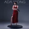 Resident Evil 4 Ada Wong Golden Butterfly Red Dress Cosplay Costume ON204