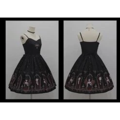 Retro Gothic Court Lolita Halter Straps Dress EG15115 -EgrilDoll Fashion Outlet Store retro gothic court lolita halter straps dress eg15115 194